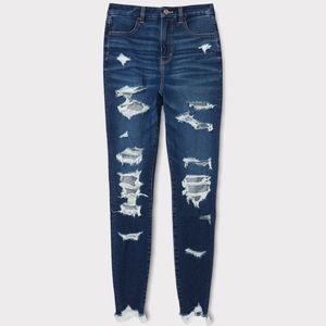 American eagle ripped hight waisted jegging size 18